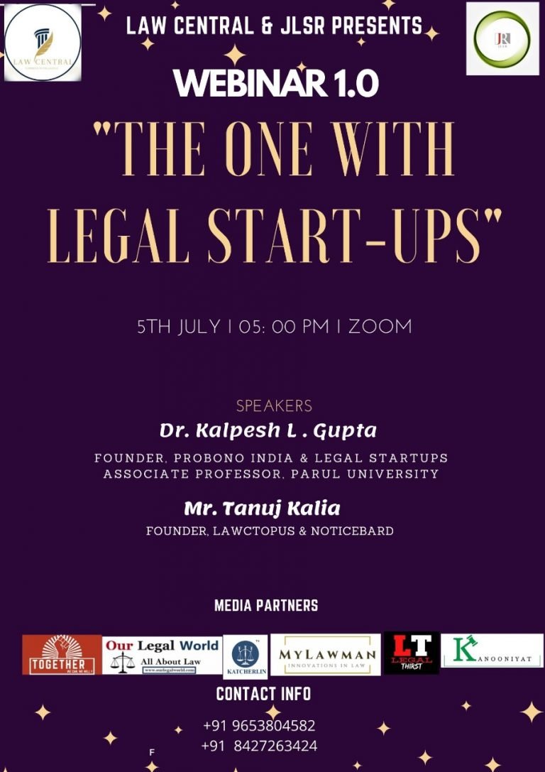 W.E.B.I.N.A.R. with Legal Startups - Law Central & JLSR