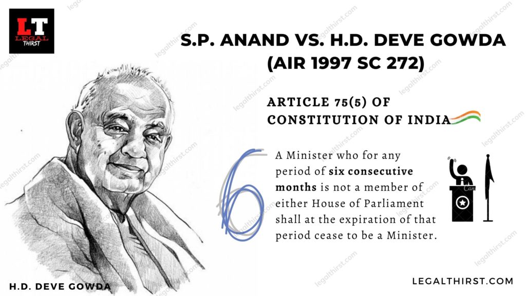 S.P. Anand Vs. H.D. Deve Gowda (AIR 1997 SC 272)