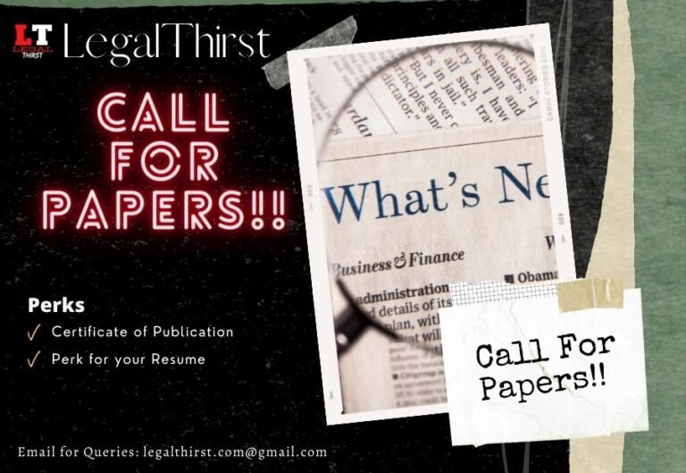 Call for Papers: Legal Thirst – Submit by 30th Jan 2022